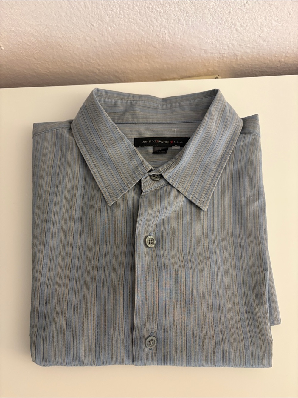 John Varvatos Light Blue Striped Dress Shirt